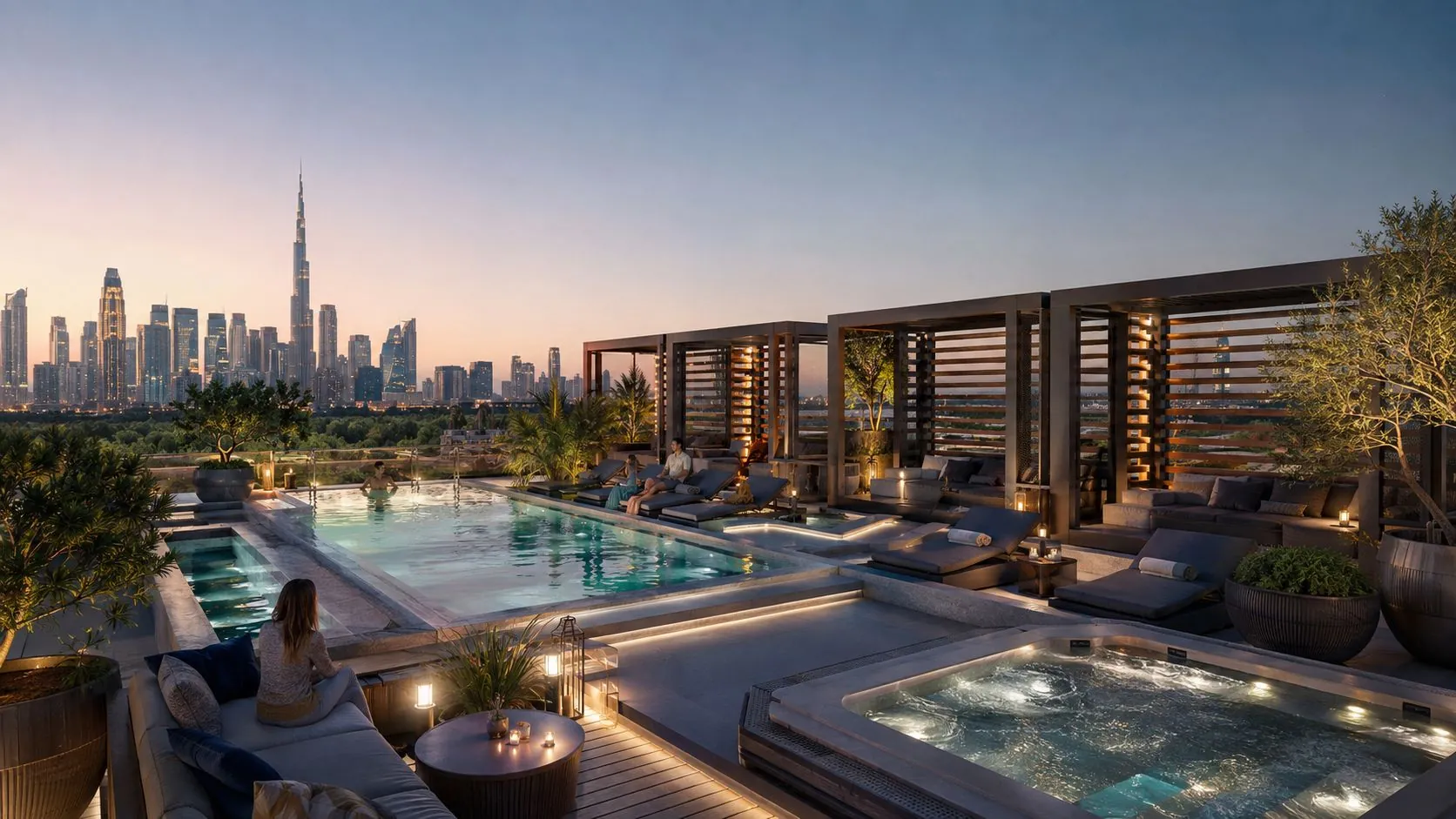 Bonito Residence poolside lounge and jacuzzi